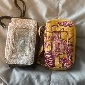 Thirty-One Brown and Yellow Wristlet Set